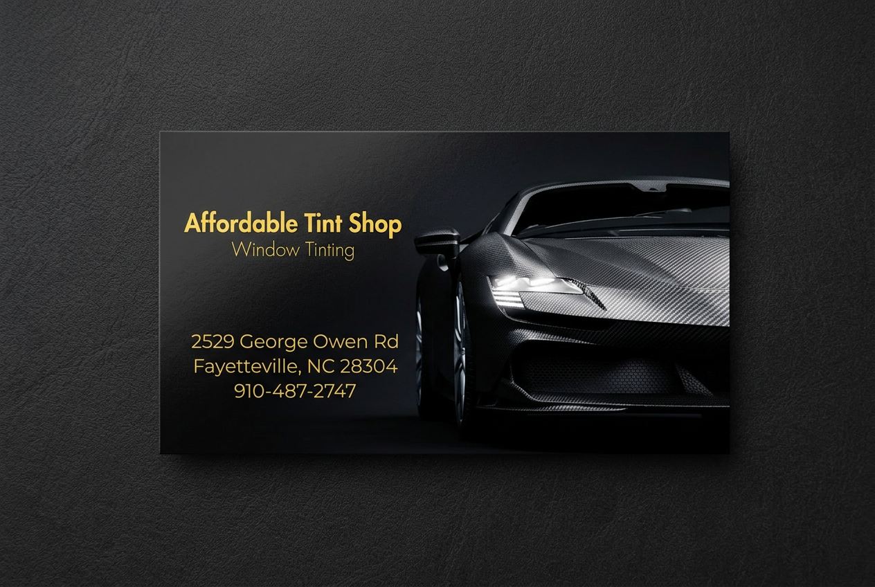 Affordable Tint Shop business card — front